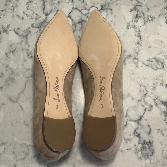 New Without Tag (No Box) Sam Edelman Sally Flats in Nude Suede - Picture 3 of 4
